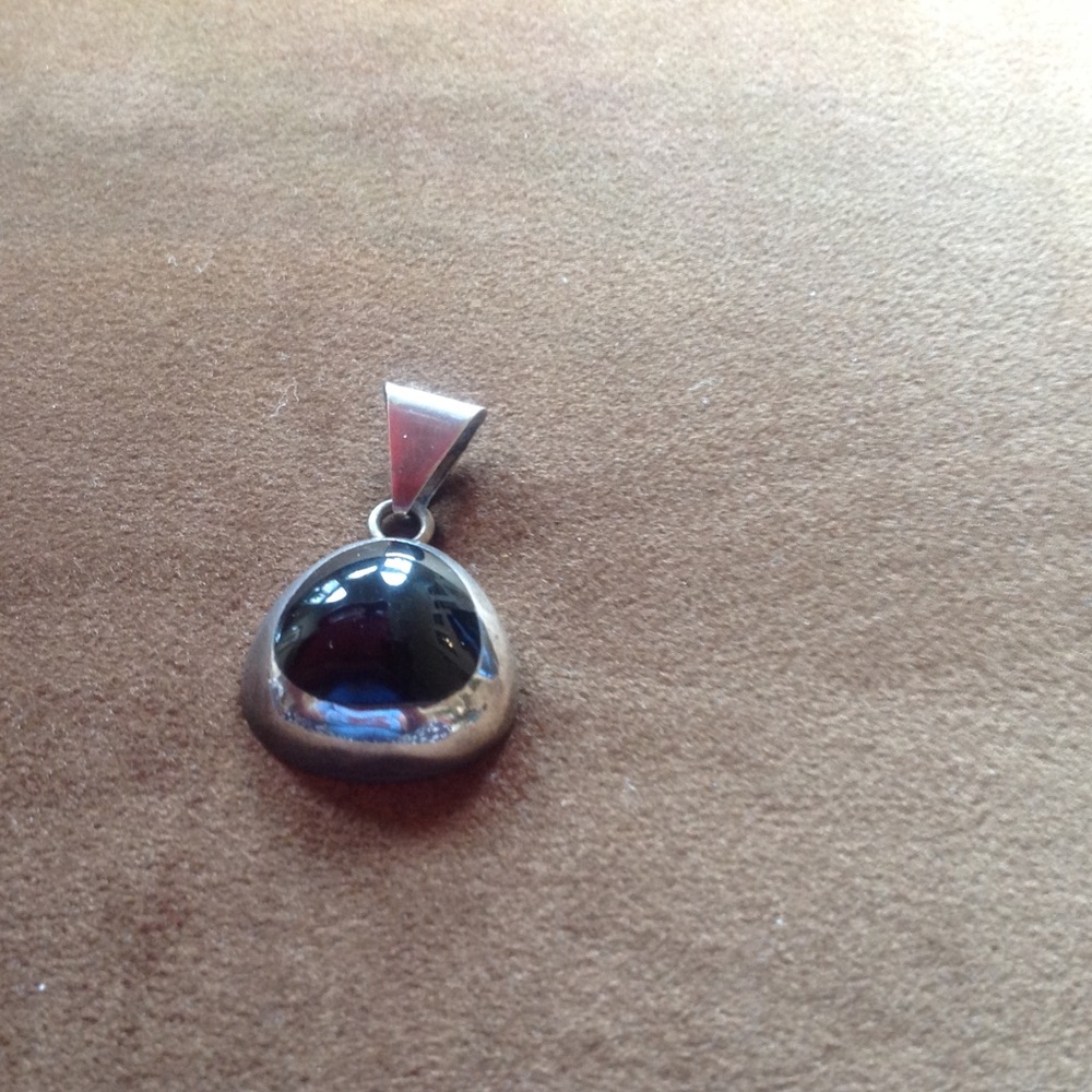Onyx Sterling Silver Pendant Gemstone Mexico 925